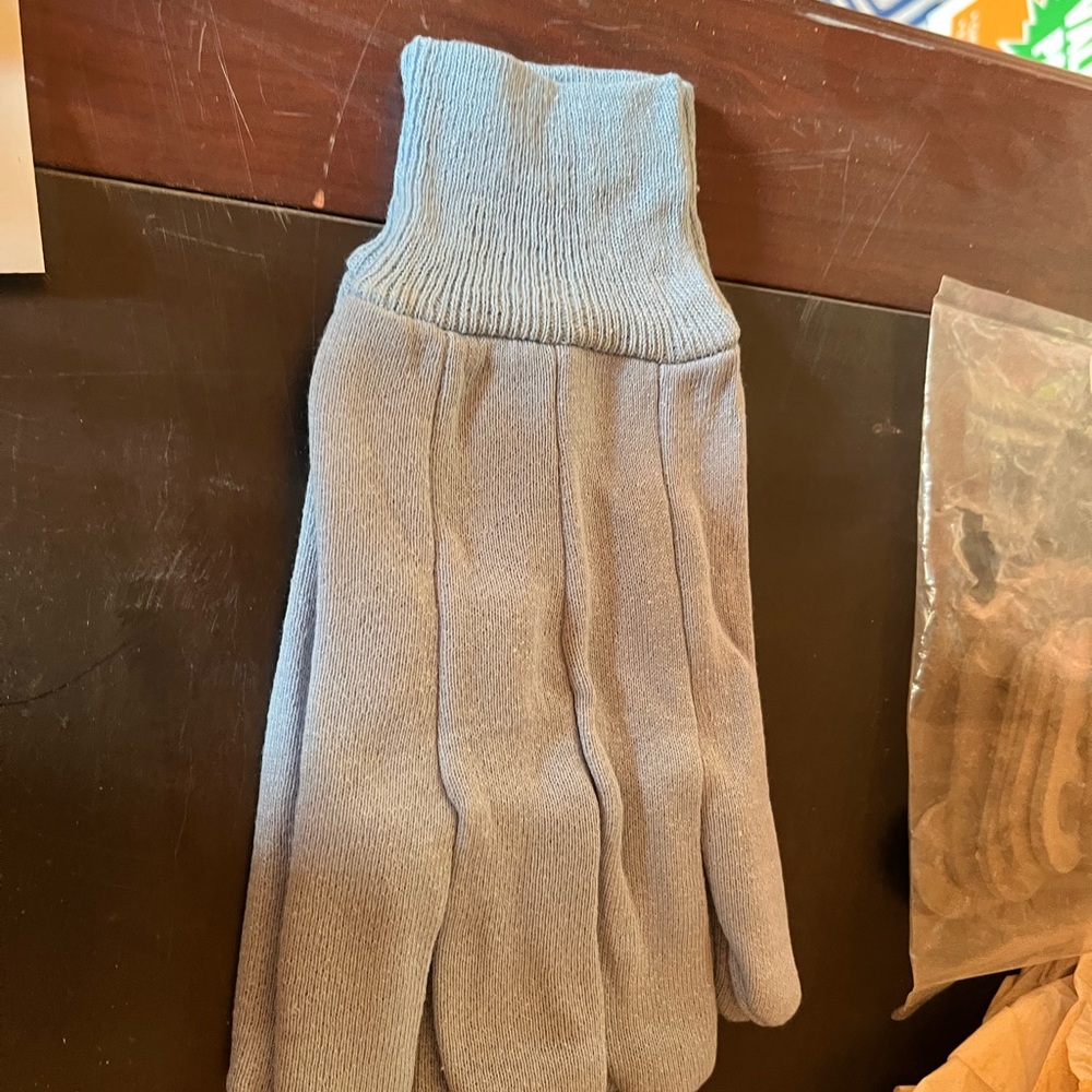 Light blue work gloves large